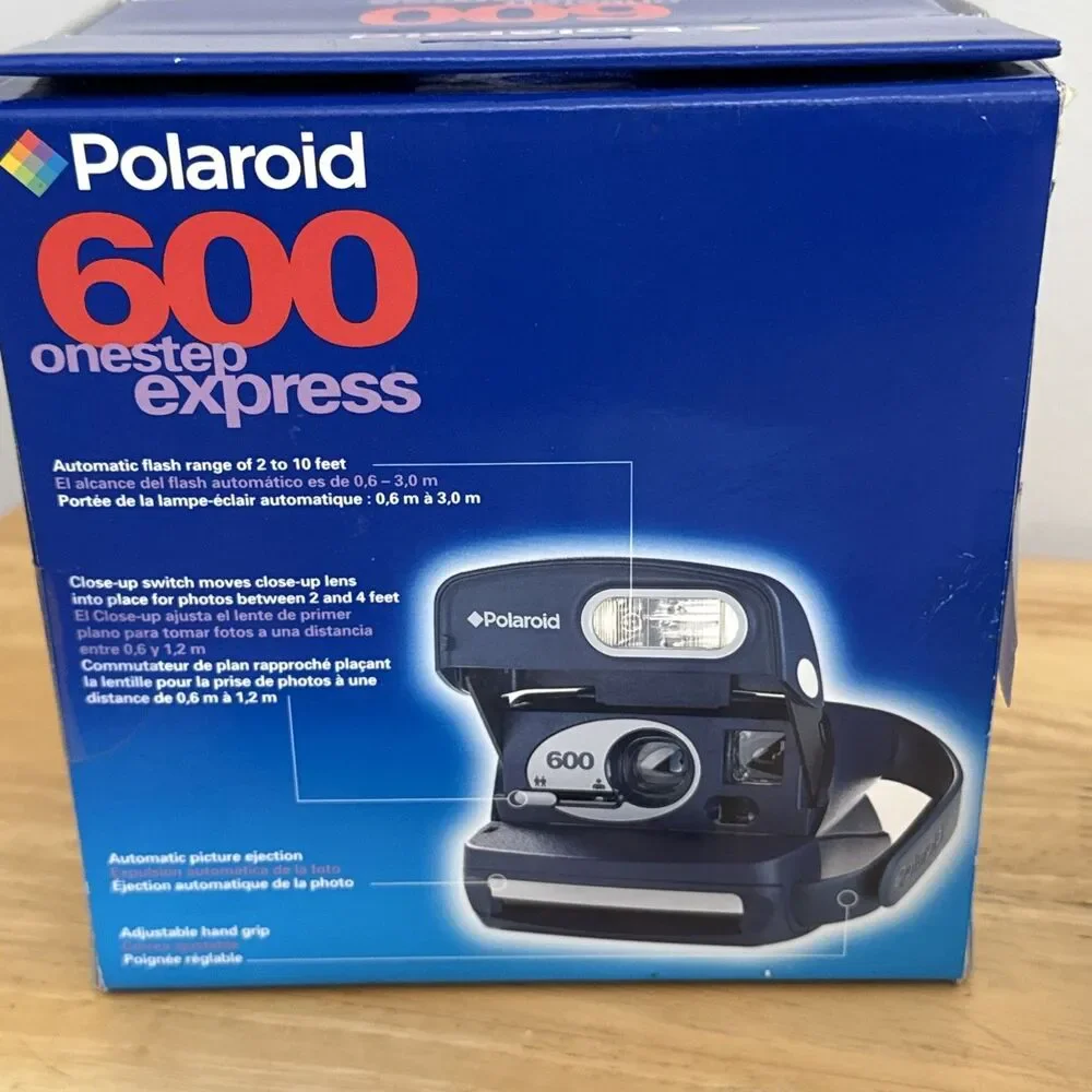 Polaroid One Step Express Instant Film Camera Blue 600 New Open Box Instructions